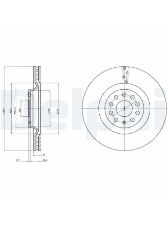 DELPHI BG9109C | Fren Diski VW Arteon Tiguan Kodiaq Ön 340X30 Tekli