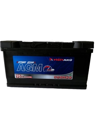 Yiğit Akü 12 V 95 Ah Agm Start&stop Akü  Üretim Yılı: 2022