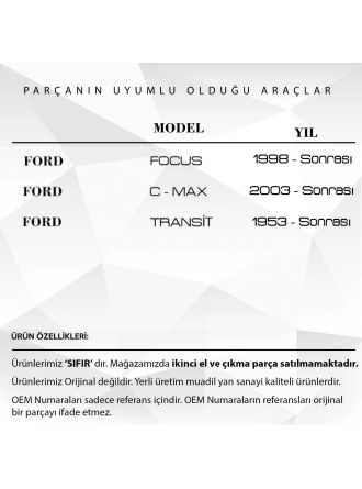 DNC Auto Part Ford Focus, C-Max, Transit Için Airbag Zemberek - 4M5T14A664ABZ