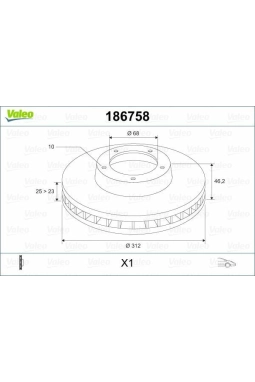 VALEO 186758 | Fren Diski Ön Passat B5 00-/ A4 A6 / Exeo 09-/ Superb I 01-Adet Kutu & Fiyat Tek Havalı 312mm | 2 Adet