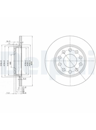 DELPHI BG3674C | Arka Fren Diski-255×12 5×112 (Audi A4 01-08 Seat Exeo 09-14)