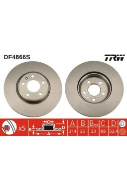 TRW DF4866S | Disk On (Ad) 08-Aı.A4-A5-Q5 (Kutu Fıyat Tek) | 2 Adet