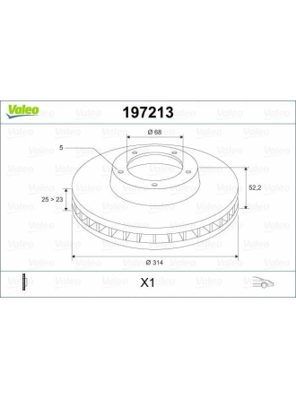 VALEO 197213 | Disk Audi A4 (2007 -) 1.8Tfsı, 2.0Tdı, 2.0Tfsı, 2.7Tdı V6 A5 (2007 -) 1.Fren Bınek (Ithal) | 1 Adet