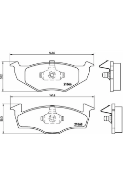 BREMBO P85030 | Fren Balatası Ön-(VW Golf 96-98 Polo CLS 96-00 Seat Ibiza 93-99)