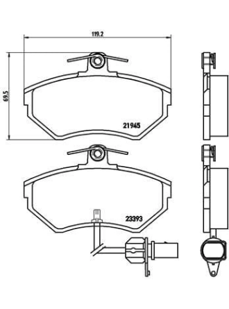 BREMBO P85044 | Fren Balatası Ön Kablolu (VW Passat 97-00 Audi A4 95-08)