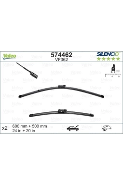 VALEO 574462 | Silgi Süpürgesi Tk 60 + 50Cm 09-Aı.A4-A5-Q3-Q5 Flat Blade