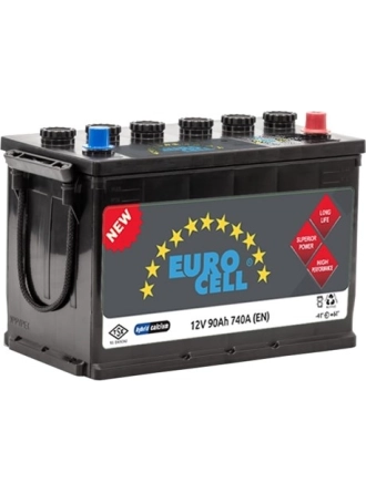 Eurocell Akü 12V 90 Ah Hibrit N70 Ters Tam Kapalı