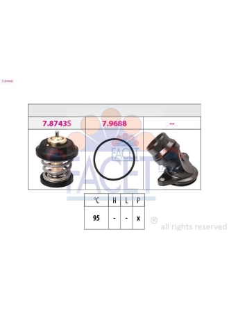 FACET 7.8743K | Termostat-VW 1.8-2.0 Tfsi Golf V Passat A3 A4 A5