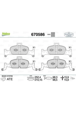 VALEO 670586 | Fren Balata Ön 16-Aı.A4