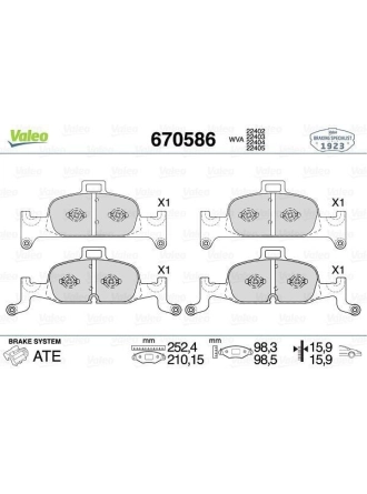 VALEO 670586 | Fren Balata Ön 16-Aı.A4