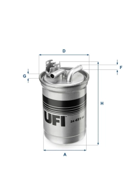 UFI 24.451.00 | Yakıt Filtresi (Mazot) Audi A4 A6 2.0 TDI Bna Blb Brf Bre Brd Bva Bvf Bvg 04-08