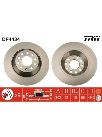 TRW DF4434 | Fren Diski Arka A6 C6 (4F2) 04-113.0 TFSI Quattro 3.2 FSI 3.2 FSI 3.2 FSI Quattro 2.0 TDI 4.2 Quattro 3.0 TDI Quattro 3.0 TDI Quattro 2.7 TDI 2.7 TDI 2.7 TDI Quattro 2.0 TFSI 2.0 TDI 2.7 TDI Quattro 3.0 TDI Quattro 2.8 FSI 3.0 Quattro 2.