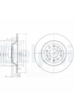 DELPHI BG3956C | Disk Arka 01-11 Aı.A6 Kaplamalı | 1 Adet