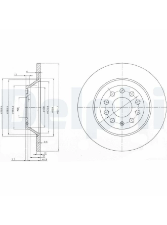 DELPHI BG3956C | Disk Arka 01-11 Aı.A6 Kaplamalı | 1 Adet