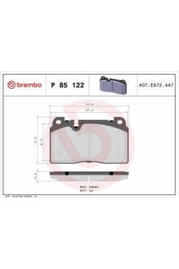 BREMBO P85122 | Ön Fren Balatası 16mm Audi Q5