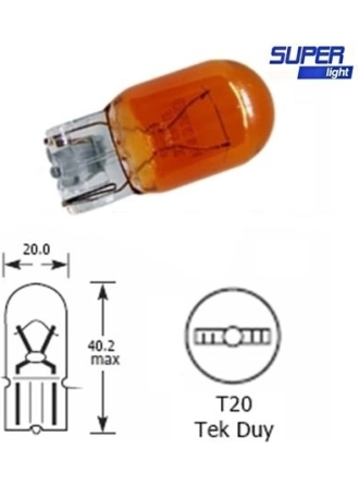 Superlight T20 Dipsiz Amber Park Ampulü Tek Duy
