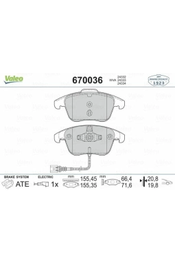 VALEO 670036 | Fren Balata Ön 08-Tiguan 1.4-2.0