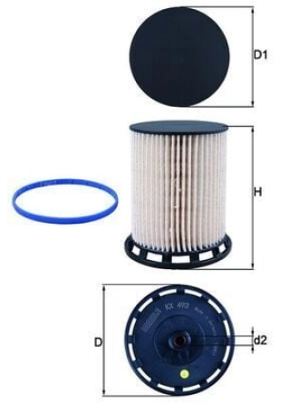 MAHLE KX493D | Mazot Filtresi 18-Touareg-Q7 3.0Tdi