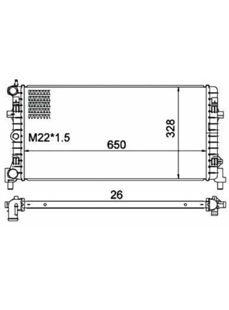 MAGNETI MARELLI 359000301340 | Radyatör 09-Polo 1.2İ-1.2Tdi 12V 1.4-1.6 16V