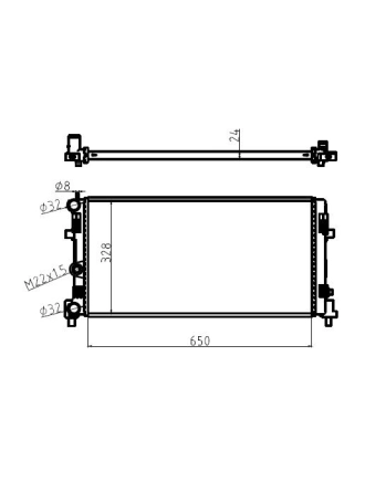 MGA 80418 | Su Radyatörü Brazing-650×328×24 (VW Polo 10-20 Audi A1 11-14 Seat Ibiza 09-17 Skoda Fabia 11-15)