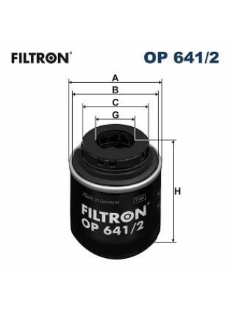 FILTRON OP641-2 | Yağ Filtresi 10-Polo-Golf.VI-Jetta-A1-A3-Fabia-Ibiza 1.2-1.4Tsi (2Bar)