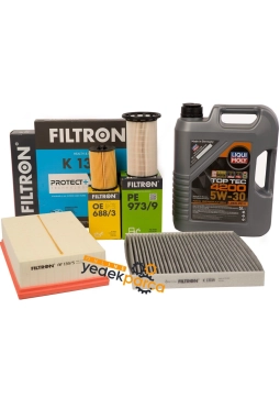 Seat Leon 2013 Sonrası 1.6 Dizel Periyodik Bakım Filtre Seti Filtron Marka / Liqui Moly 5w30 5 Litre Yağlı