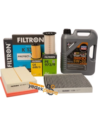 Seat Leon 2013 Sonrası 1.6 Dizel Periyodik Bakım Filtre Seti Filtron Marka / Liqui Moly 5w30 5 Litre Yağlı