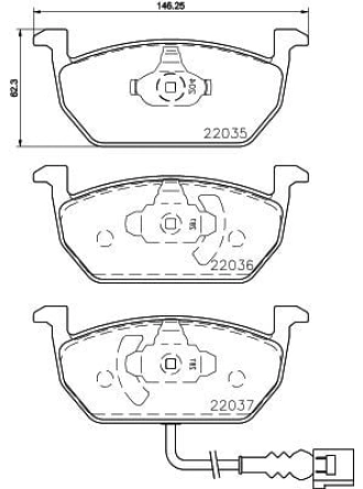 HELLA PAGİD 8DB355021-951 | Fren Balatası Audi, Seat, Skoda, VW A3 (85S, 85M) , A3 Convertible (8V7, 8Ve) , A3 Limousine (8Vs, 8Vm