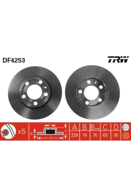 TRW DF4253 | Disk On 02-Polo-Fabia | 1 Adet