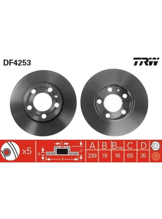 TRW DF4253 | Disk On 02-Polo-Fabia | 1 Adet