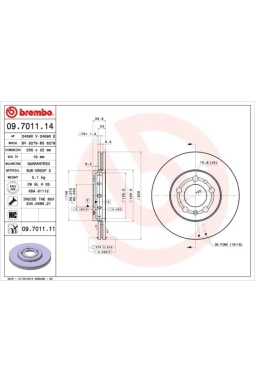 BREMBO 09.7011.11 | Fren Diski VW Golf IV Akl Ön 256X22 | 2 Adet