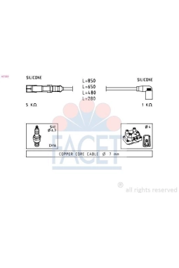 FACET 4.7223 | Buji Kablo Takımı Jetta 11 > 18 Touran 06 > 10 Caddy 04 > 15 Beetle 02 > 10
