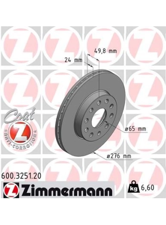 ZIMMERMANN 600.3251.20 | VW Golfvıı A3 Fren Diski Ön 5Q0615301a