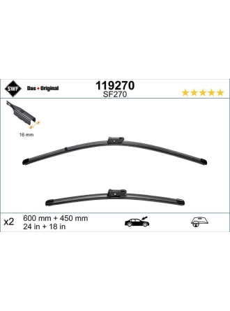 VALEO 119270 | Silgi Süpürgesi Tk 60 + 45Cm 18-Caddy-Octavia (Fb)