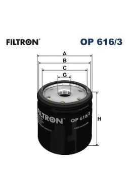 FILTRON OP616-3 | Yağ Filtresi 13-Polo-Golf.VII-Jetta-A3 1.2Tsi-1.4Tsi (2.5Bar)