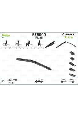 VALEO 575000 | Silgi Süpürgesi Tek 35Cm 18-Focus-Fiesta