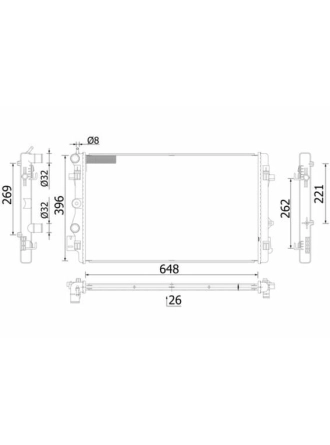 MAHLE CR2425000S | Su Radyatörü (VW Polo 10-18 Audi A1 15-18 Seat Ibiza 16-17 Skoda Fabia 11-15)