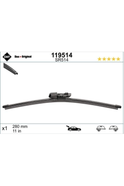 VALEO 119514 | Silecek Süpürgesi Arka (X1) 285mm Muz Tip Golf VI Polo VI (Swf)