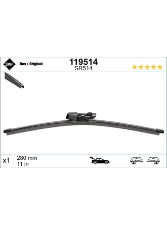 VALEO 119514 | Silecek Süpürgesi Arka (X1) 285mm Muz Tip Golf VI Polo VI (Swf)