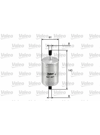 VALEO 587001 | Yakıt Filtresi (Benzin) (Renault Clio I / II / III Tum Mod. Kangoo 1.4 Megane I II 1.4 1.6 16V)