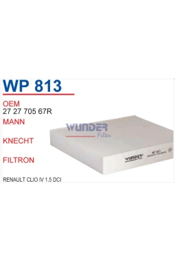 WUNDER WP813 | Renault Clio 4 2012- Polen Filtresi Karbonsuz
