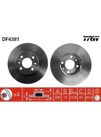 TRW DF4381 | Fren Diski Ön Logan I (Ls_) 04-151.5 DCI 45017 45078 1.5 DCI 1.6 (Ls0l, Ls09, Ls0v, Ls0p, Ls18, Ls1s, Ls1v, Ls1 1.5 DCI Logan I Station Wagon (Ks_) 07-151.5 DCI 1.5 DCI 1.6 (Ks0l, Ks0m, Ks0p, Ks1s) 45017 1.5 DCI (Ks04, Ks1l) Logan / Step