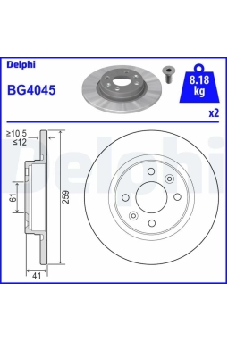 DELPHI BG4045 | Ön Fren Aynası (Dıskı) Logan 04-Sandero 08-Twingo II 1.2 / 1.4 / 1,5 DCI / 1.6 (ABS Lı Araclar İçin)