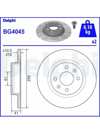 DELPHI BG4045 | Ön Fren Aynası (Dıskı) Logan 04-Sandero 08-Twingo II 1.2 / 1.4 / 1,5 DCI / 1.6 (ABS Lı Araclar İçin)