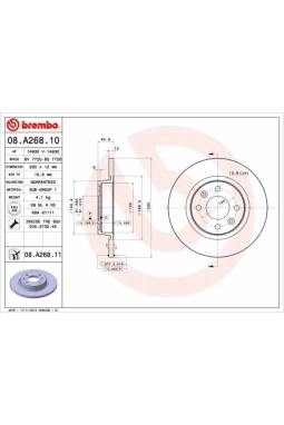 BREMBO 08.A268.10 | Fren Diski Renault Logan / Twingo 04-259mm Düz Ön | 2 Adet