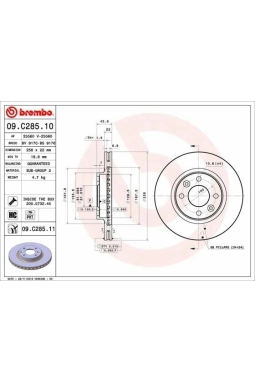 BREMBO 09.C285.11 | Fren Diski Ön Kaplamalı (Renault Clio IV Symbol II III 12-/ Dacia Logan II Sandero II 12 -) | 2 Adet