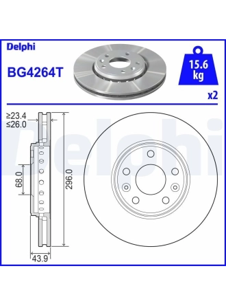 DELPHI BG4264T | Disk On 08-Laguna.III-Megane.III-Latitude 2.0Dci | 1 Adet