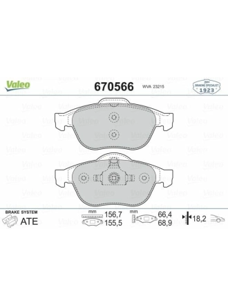 VALEO 670566 | Fren Balata Ön 06-Megane.II 1.5 DCI-1.6-2.0