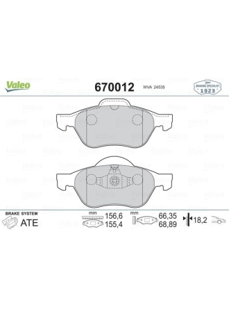 VALEO 670012 | Fren Balata Ön 06-Megane.II-Lgn.II 1.5 DCI-1.6-2.0