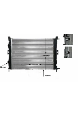 MAHLE CR1690000S | Su Radyatörü (Renault: Megane II / Scenic II 1.4-1.6 16V 02 -) 8Mk376781-134